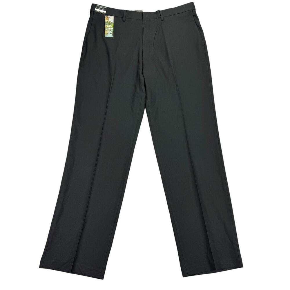 Haggar Mens Premium Comfort Classic Fit Flat Front Dress Pants Black 40x34